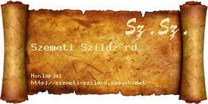 Szemeti Szilárd névjegykártya